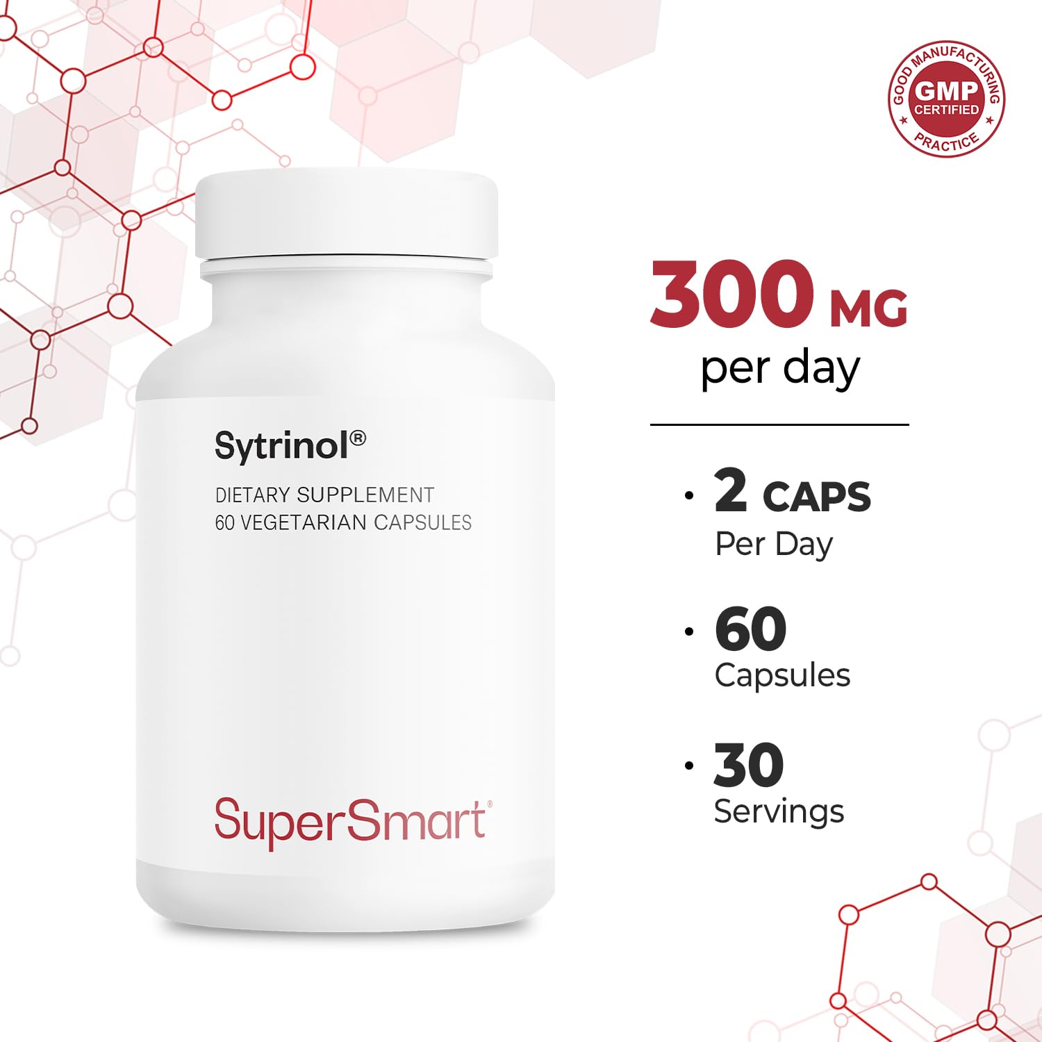 Supersmart Sytrinol gluten-free packaging ensures product integrity.