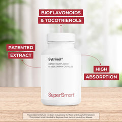 Supersmart Sytrinol ingredients label highlights citrus flavonoids and tocotrienols.
