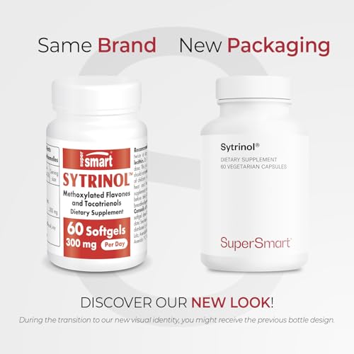 Supersmart Sytrinol softgel closeup shows smooth capsules for easy swallowing.