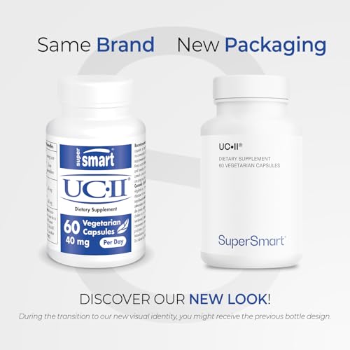 Supersmart UC-II vegetarian capsules packaging for easy daily use.