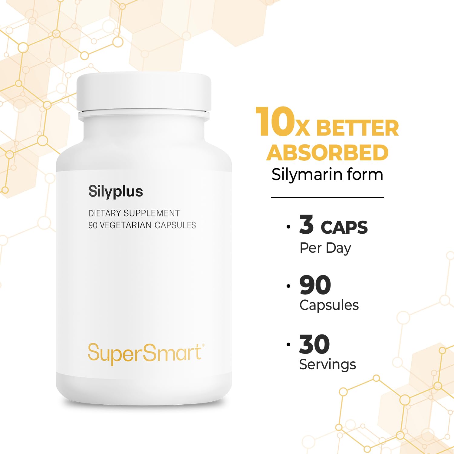 90 vegetarian capsules of Supersmart SilyPlus for convenient daily use