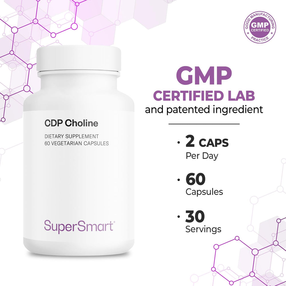 Vegetarian-friendly Supersmart CDP Choline capsules.
