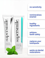 Dissolving strips in action on teeth for fast whitening