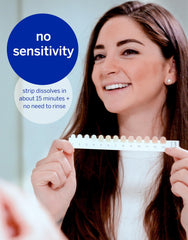 Supersmile Superstrips shade guide included to track whitening progress.