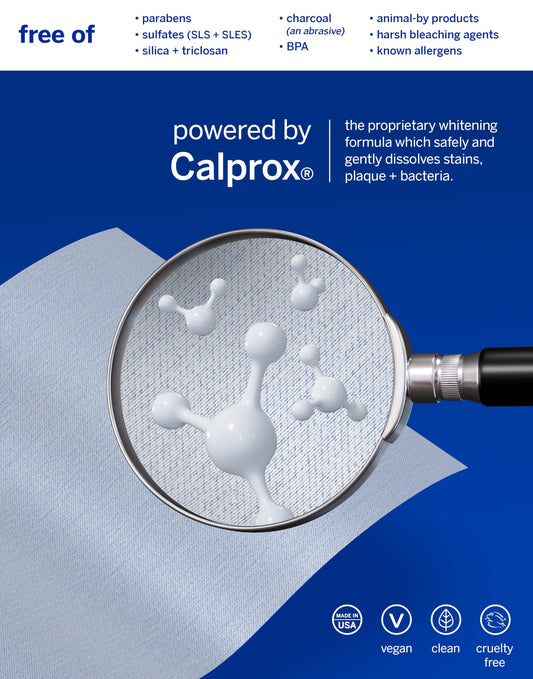 Supersmile Superstrips strip dissolving action demonstrated for mess-free whitening.