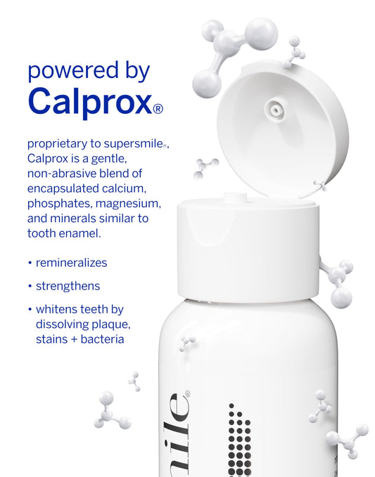 Supersmile triple-use whitening powder measuring spoon showing precise dosage