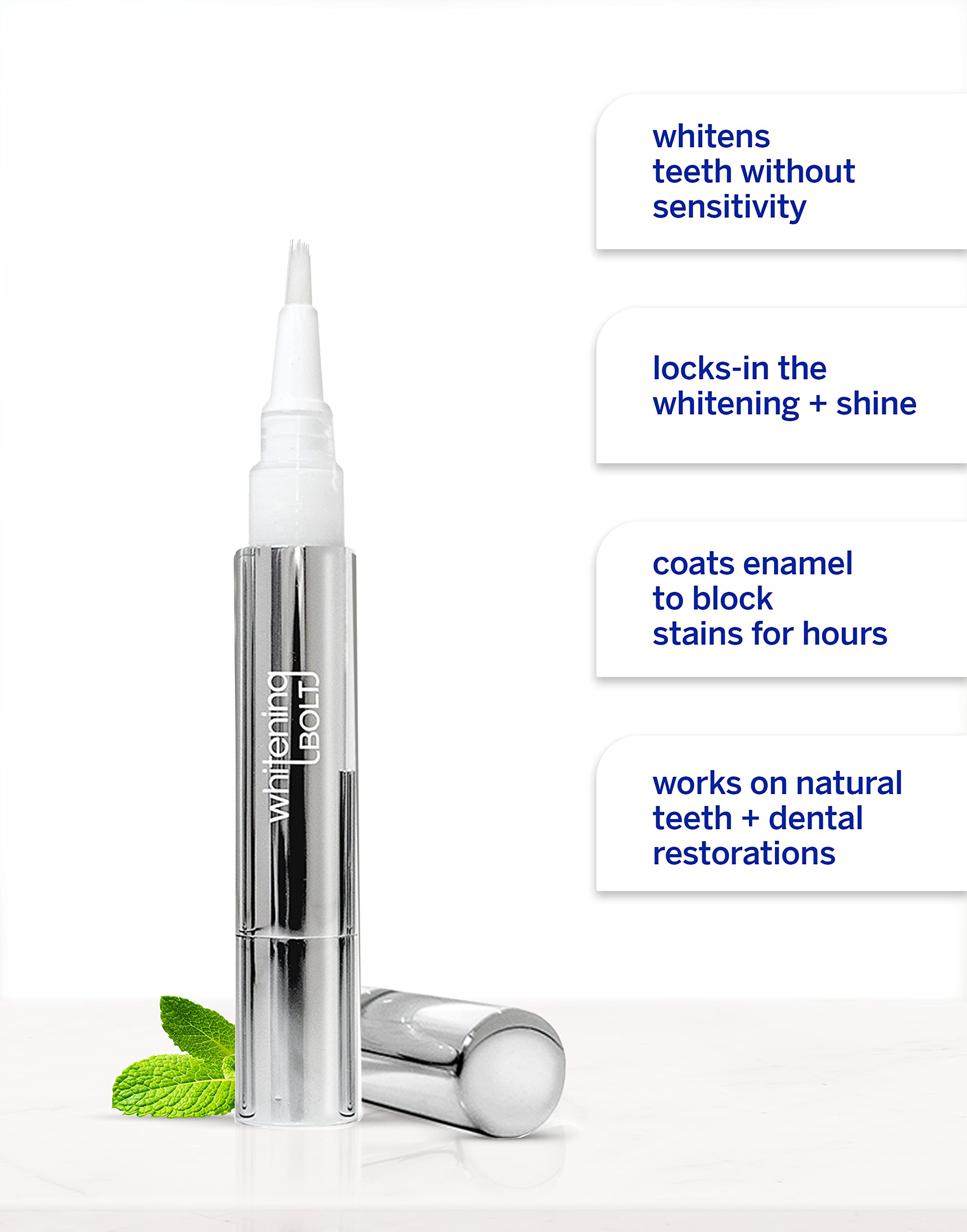 Supersmile Whitening Bolt on-teeth application demonstrates quick, easy whitening routine.