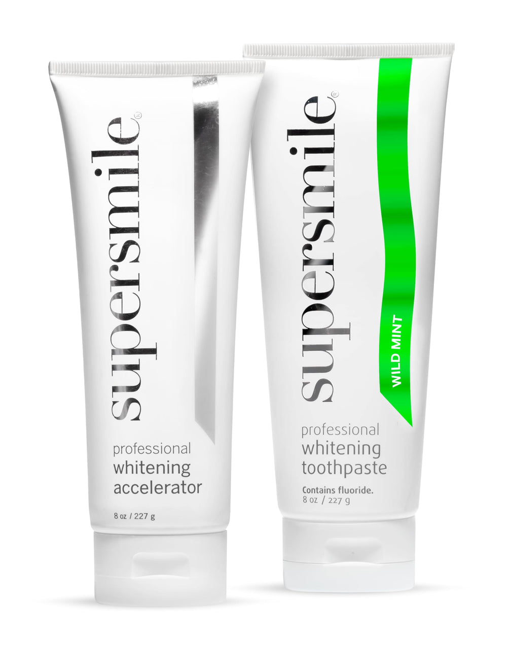Supersmile Wild Mint whitening system bottle showing professional-grade whitening at home