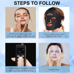 Supersred user wearing the mask during a home skincare routine