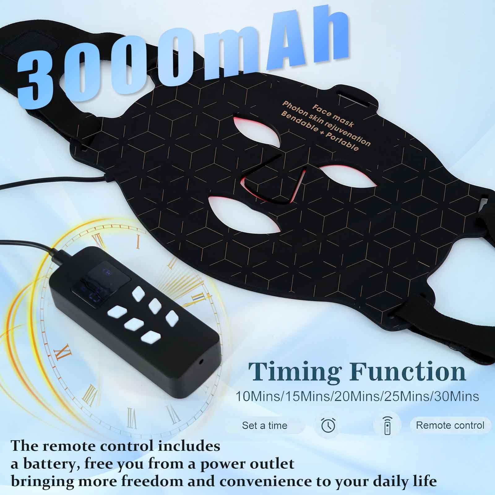 Supersred remote control beside the mask enabling timed sessions
