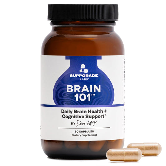 Suppgrade Labs Brain 101 bottle front showing daily brain support