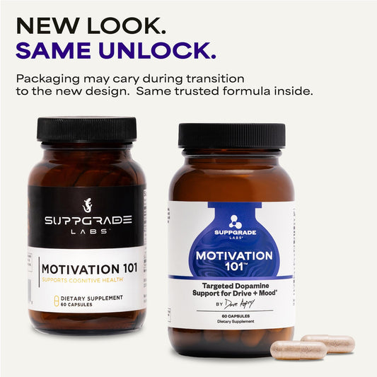 Suppgrade Labs Motivation 101 capsules suggest a clean, non-stimulant approach to mental energy