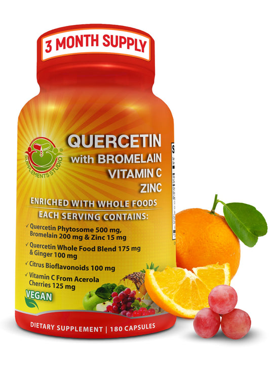 SUPPLEMENTS STUDIO quercetin-phytosome bottle supports daily immune health with clean ingredients.