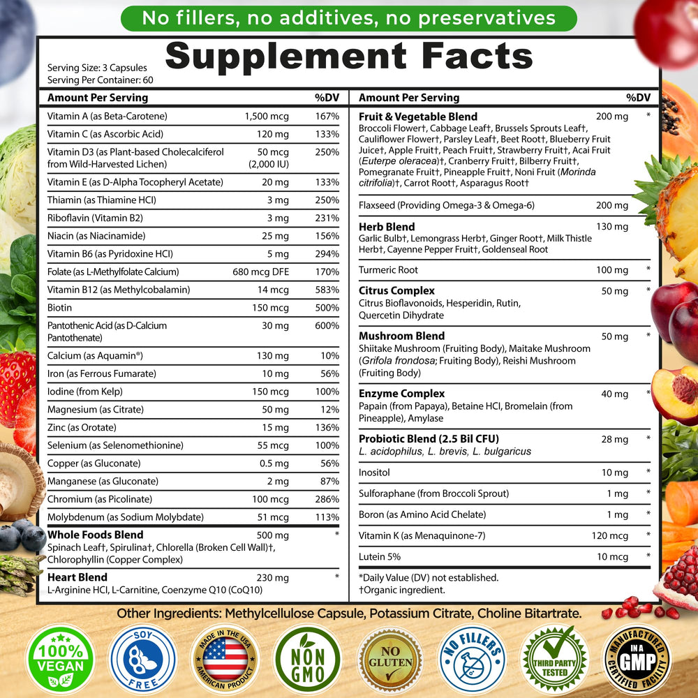 Supplements Studio vegan multivitamin combines omegas and turmeric for antioxidant support