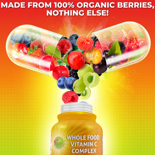 Supplements Studio Whole Food Vitamin C Berry Blend capsules close-up.