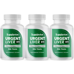 Supplevive Urgent Liver 911 bottle and capsules for daily liver support.