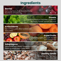 SUPPLY6 360 Greens powder mix in juice; energy support without jitters.