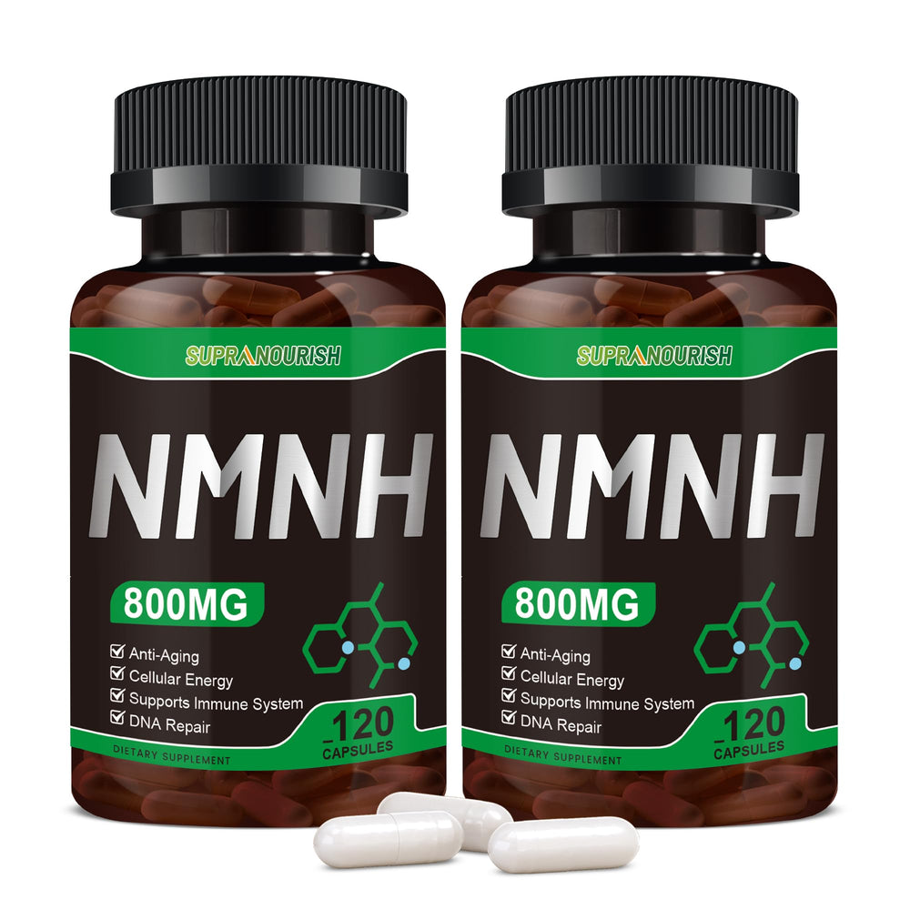 SUPRANOURISH NMNH bottle close-up showing premium packaging for NAD+ support