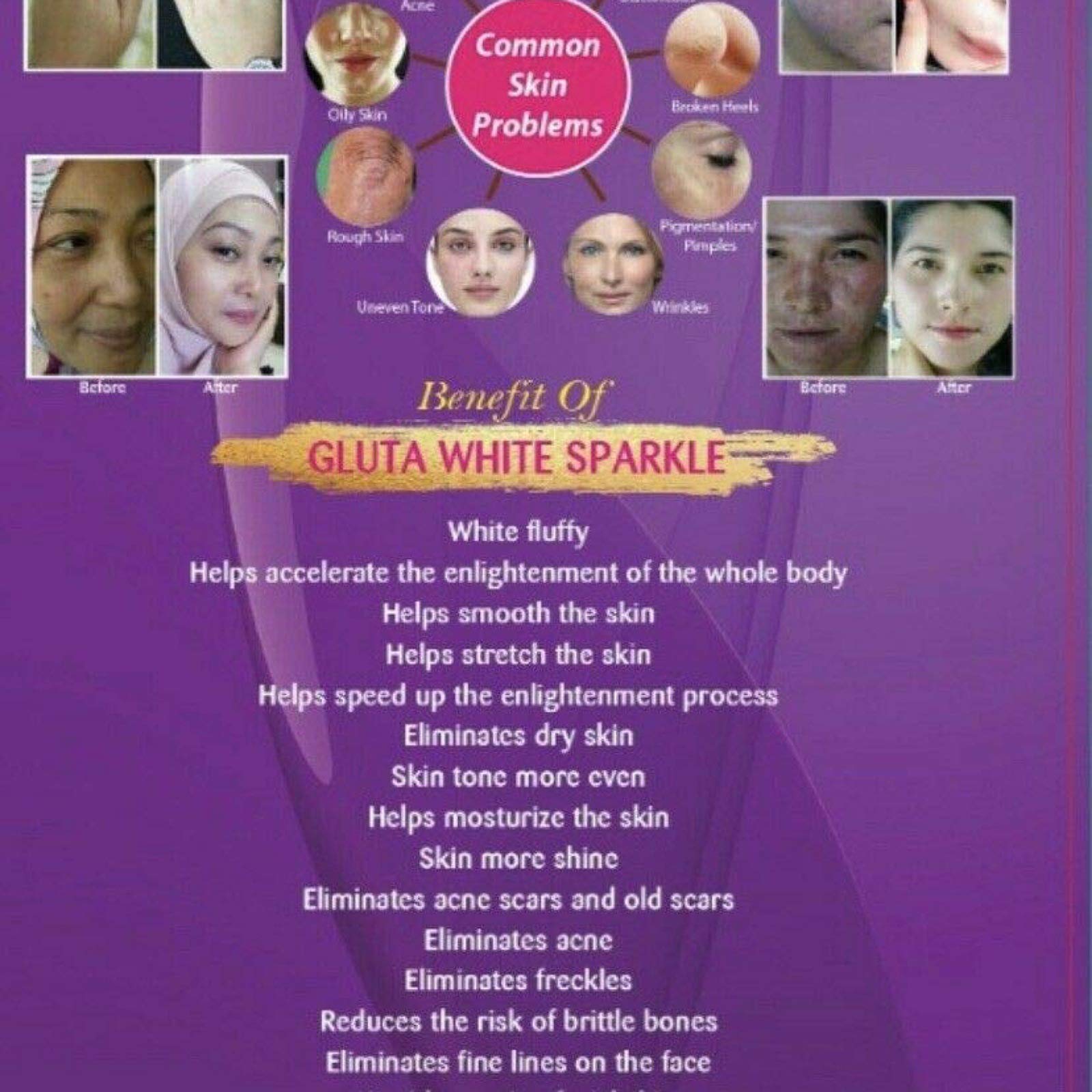Supream Gluta White Sparkle free shaker highlights easy mixing for on-the-go use.