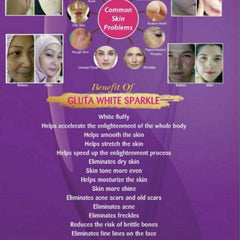 Supream Gluta White Sparkle free shaker highlights easy mixing for on-the-go use.