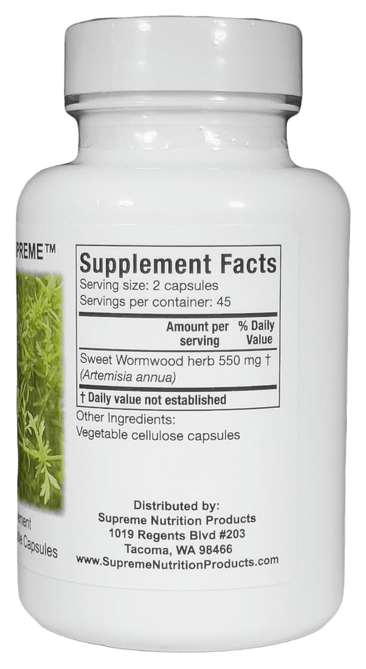 Supreme Nutrition Artemisia Supreme capsules, vegan and filler-free for clean routines.