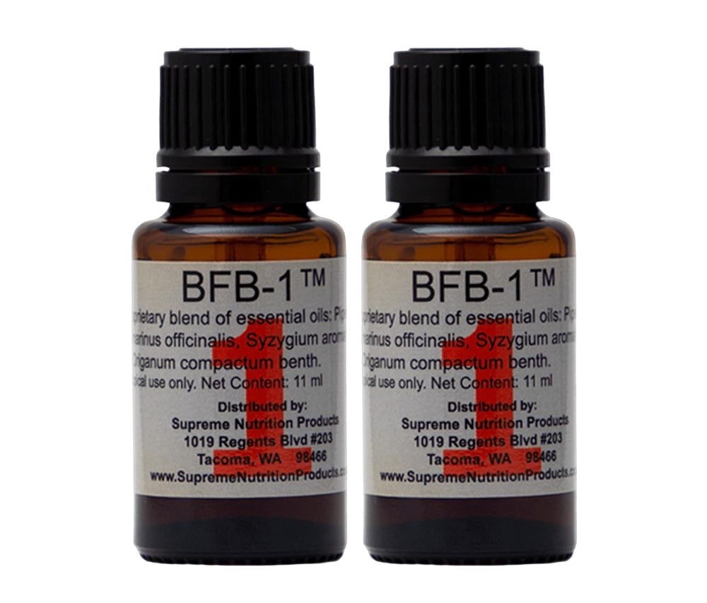 Supreme Nutrition BFB-1 bottle ready for diffuser aromatherapy.