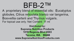 Supreme Nutrition BFB-2 bottle beside diffuser, ideal for creating a calm, uplifting room scent.