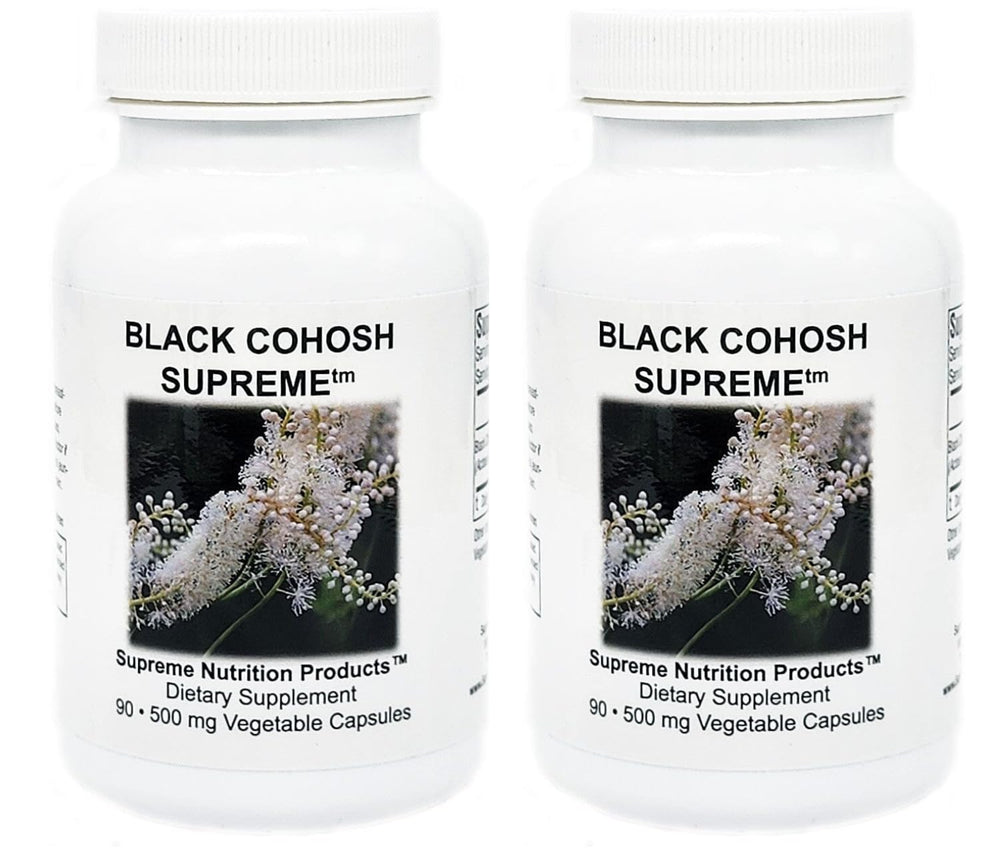 Supreme Nutrition Black Cohosh Supreme bottle front showing pure herbal capsules for a clean routine