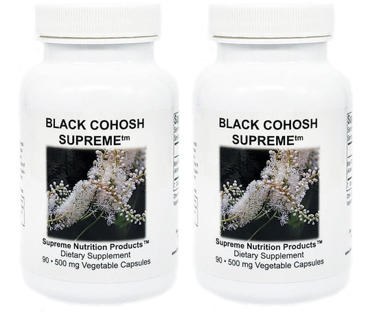 Supreme Nutrition Black Cohosh Supreme bottle front showing pure herbal capsules for a clean routine