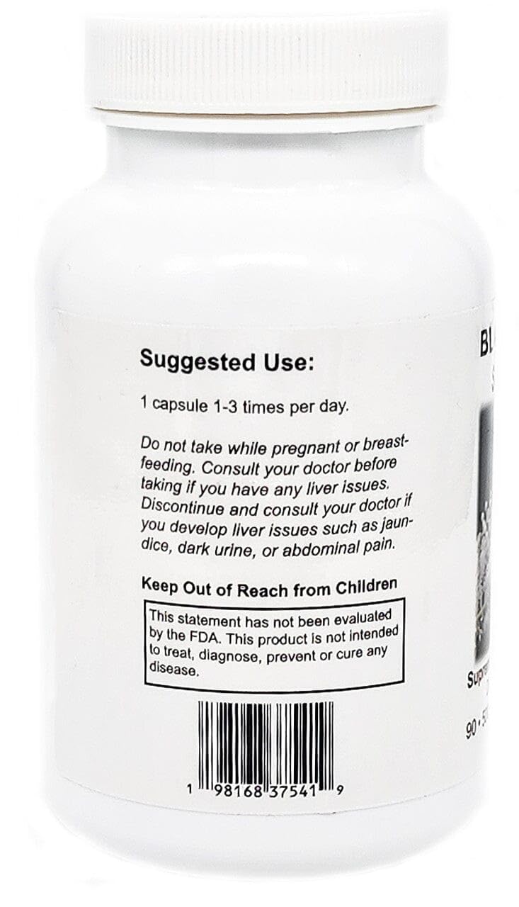 Capsules inside a clear bottle from Supreme Nutrition Black Cohosh Supreme showing vegetarian formula
