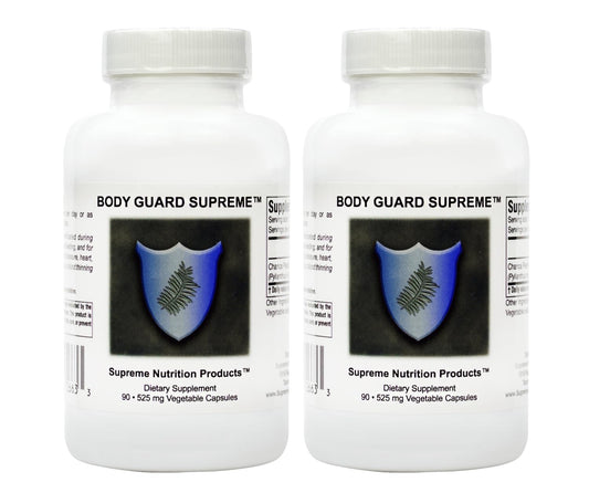 Supreme Nutrition Body Guard Supreme bottle with capsules for daily wellness.