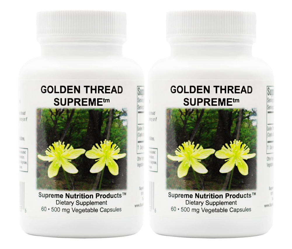 Supreme Nutrition Golden Thread Supreme bottle with capsules for daily wellness.