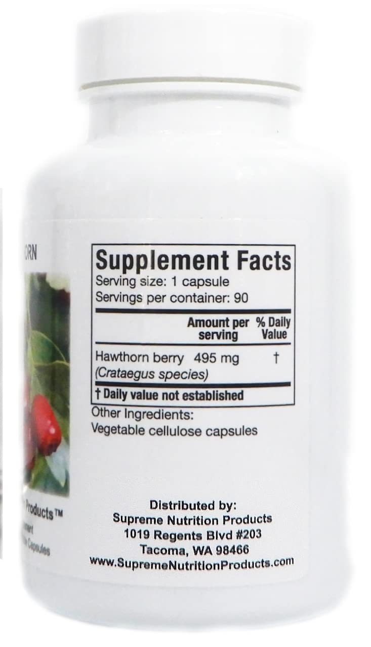 Supreme Nutrition Hawthorn bottle pour illustrating easy daily supplement ritual.