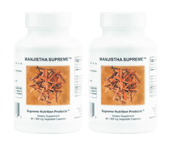 Supreme Nutrition Manjistha Supreme capsules bottle for daily wellness support.