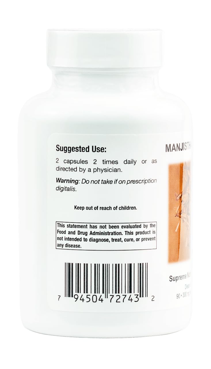 Close-up of Manjistha Supreme capsules emphasizing lab-tested quality.