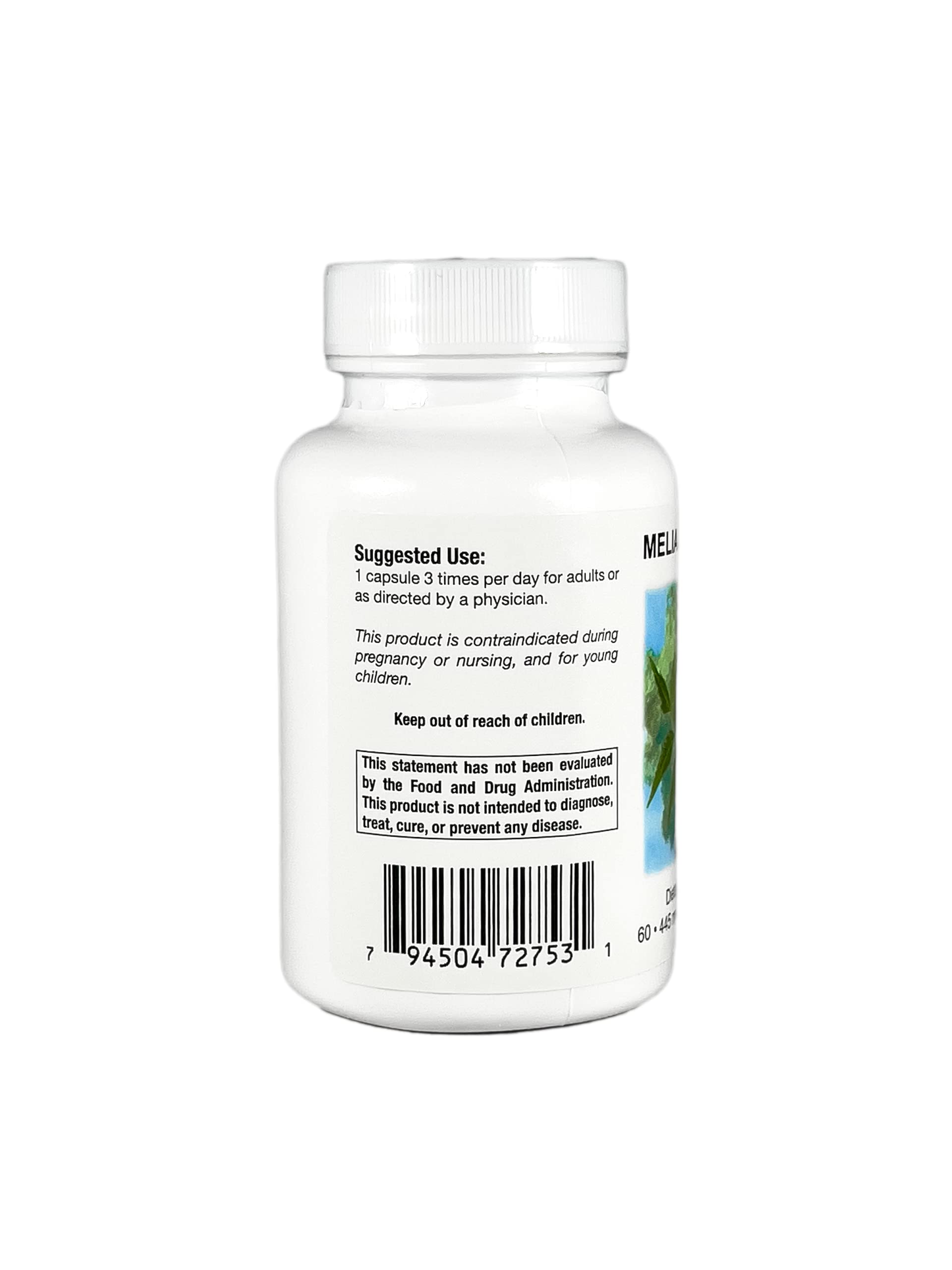 Melia Supreme capsules closeup emphasizing pure neem leaf ingredients.