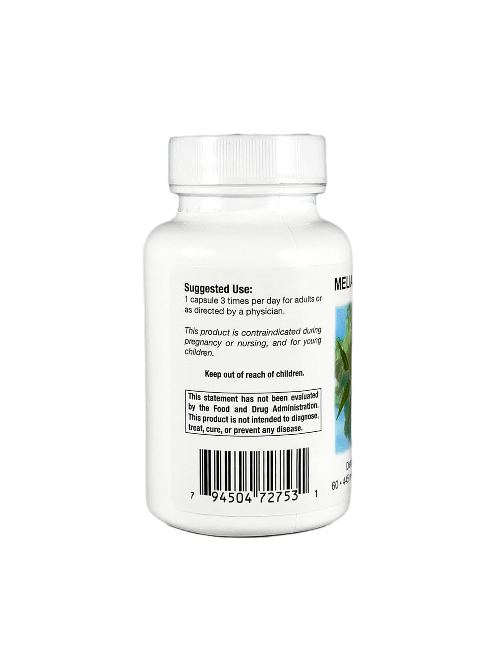 Melia Supreme capsules closeup emphasizing pure neem leaf ingredients.
