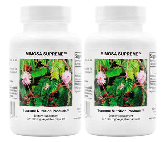 Supreme Nutrition Mimosa Supreme bottle front showing clean label for daily use