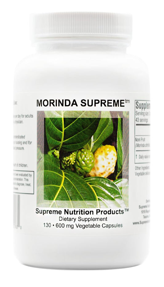 Supreme Nutrition Morinda Supreme bottle with capsules for daily wellness