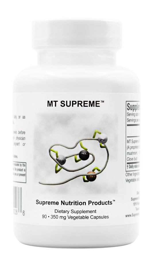 Supreme Nutrition MT Supreme bottle featuring pure herbal capsules for daily wellness