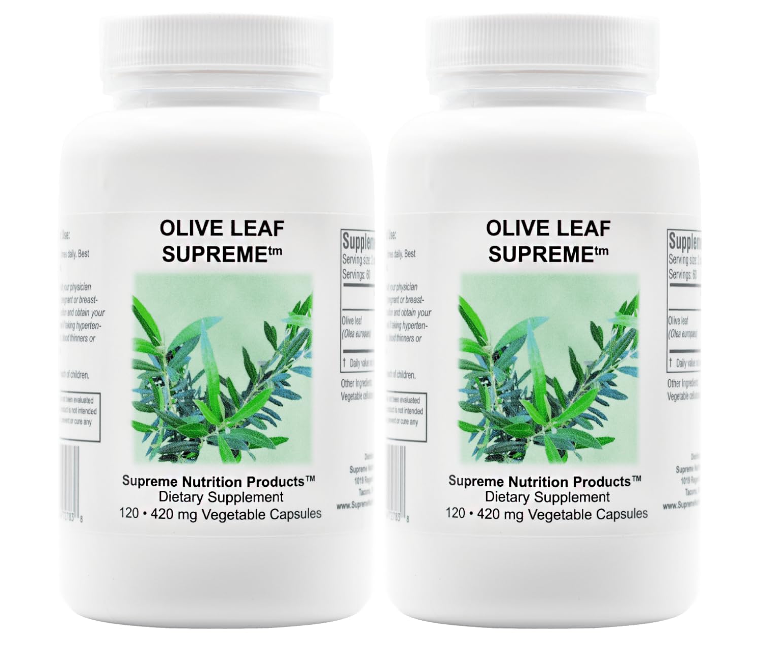 Supreme Nutrition Olive Leaf Supreme bottle with pure capsules for daily support