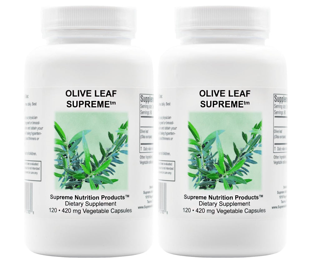 Supreme Nutrition Olive Leaf Supreme bottle with pure capsules for daily support