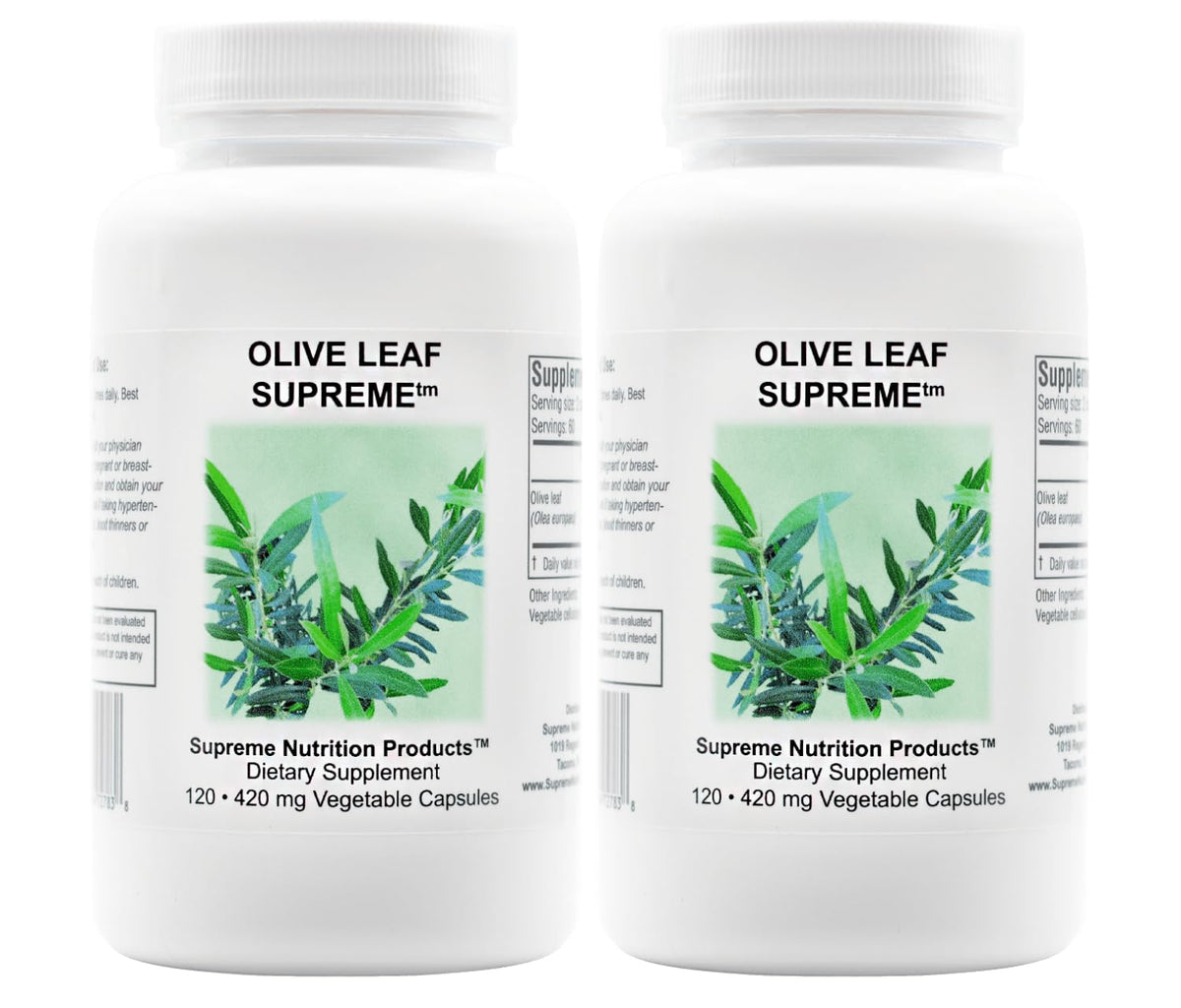 Supreme Nutrition Olive Leaf Supreme bottle with pure capsules for daily support