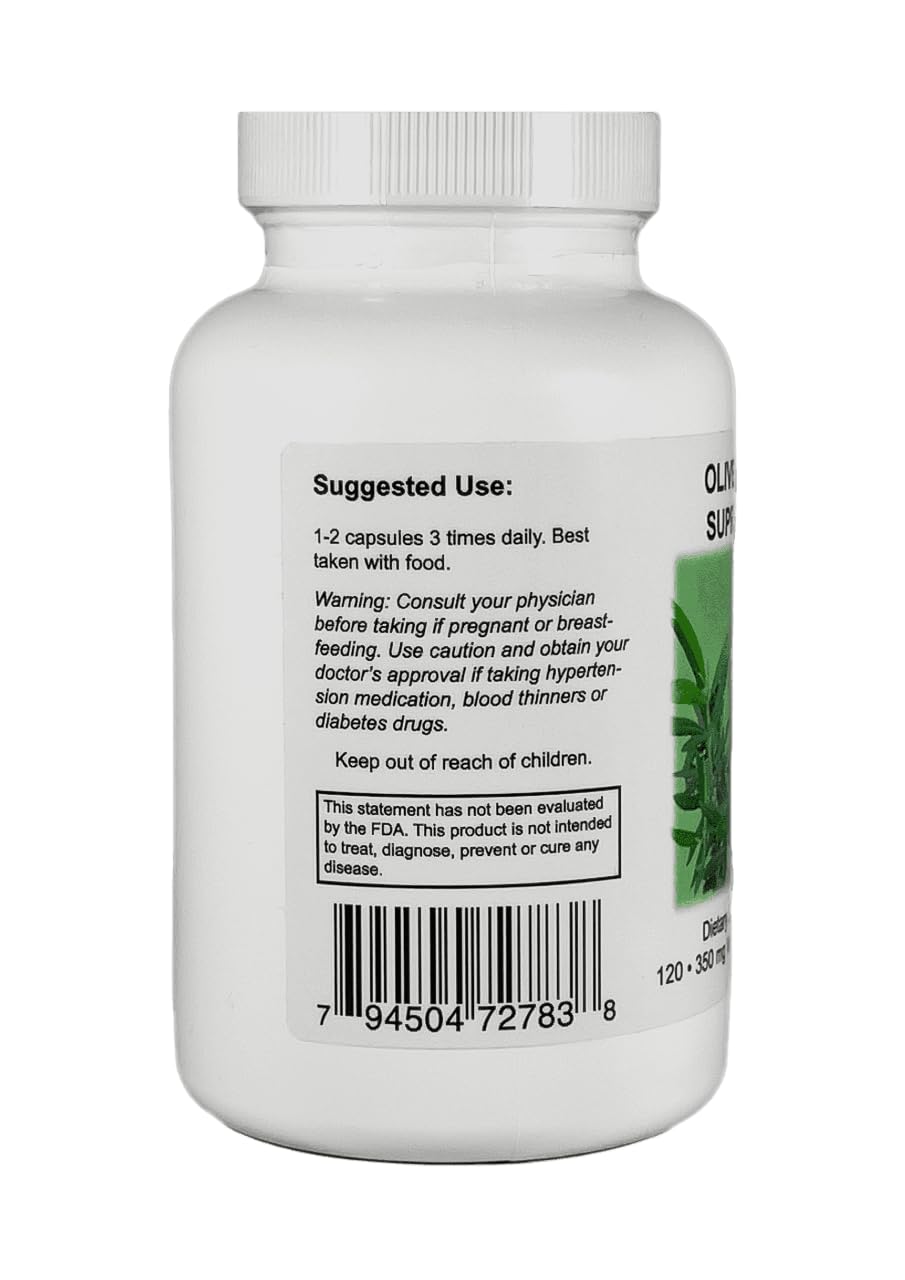 Supreme Nutrition Olive Leaf Supreme label details highlighting no fillers