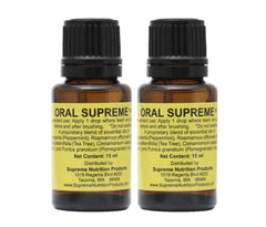 Supreme Nutrition Oral Supreme bottle front view, providing fresh breath with peppermint and cinnamon.
