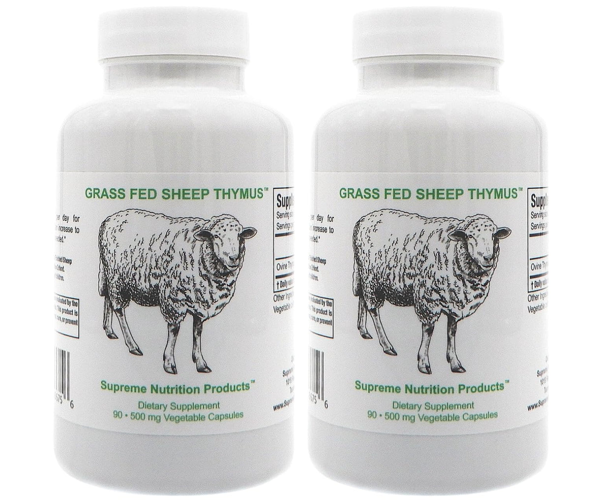 Supreme Nutrition Sheep Thymus bottle with 90 capsules for daily vitality