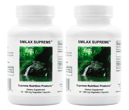 Supreme Nutrition Smilax Supreme bottle with 90 capsules for daily wellness support.