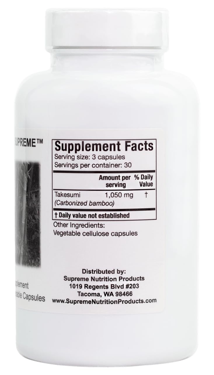 Supreme Nutrition Takesumi Supreme capsules closeup showcases smooth surface and easy-to-swallow form for on-the-go use