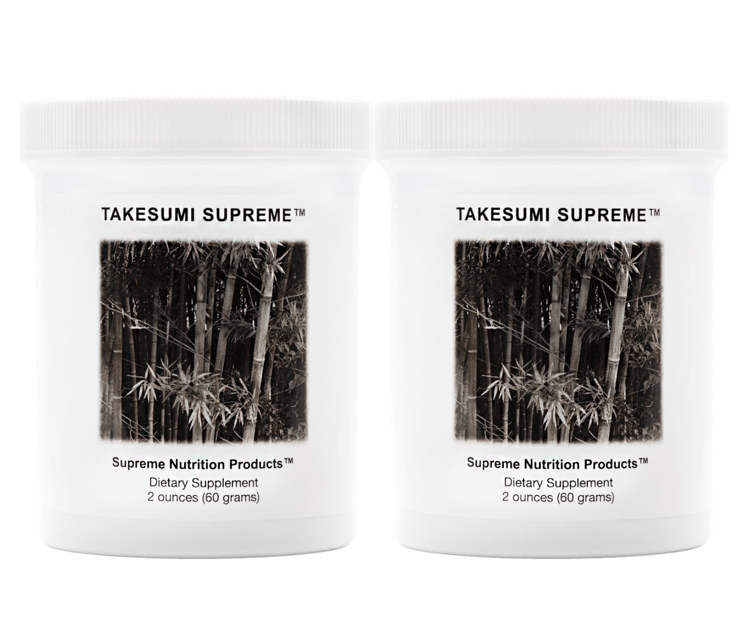 Supreme Nutrition Takesumi Supreme activated bamboo charcoal powder in a labeled jar