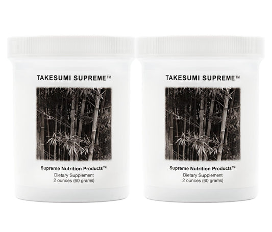 Supreme Nutrition Takesumi Supreme activated bamboo charcoal powder in a labeled jar
